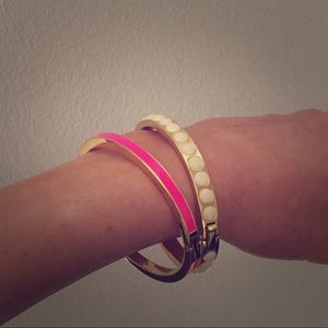 NWT J.Crew Orb Hinge Bracelet in Gold and White